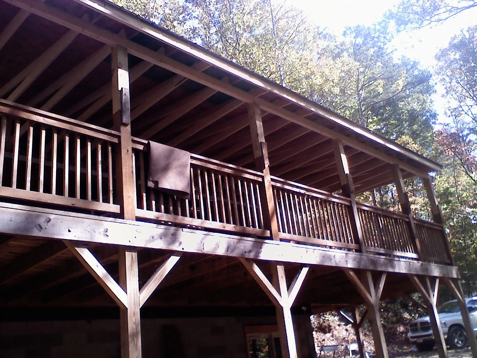 Timber framing under a new elevated porch and deck — Roof Leak Repair in Sound Beach by Roofing Brothers